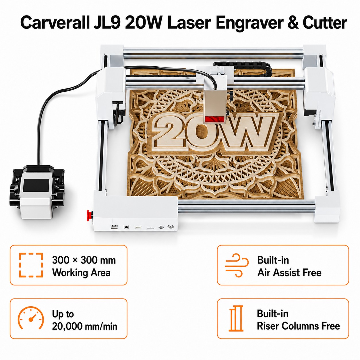 Industrial Laser Removal - Carverall JL9 20W Graveur et Découpeur