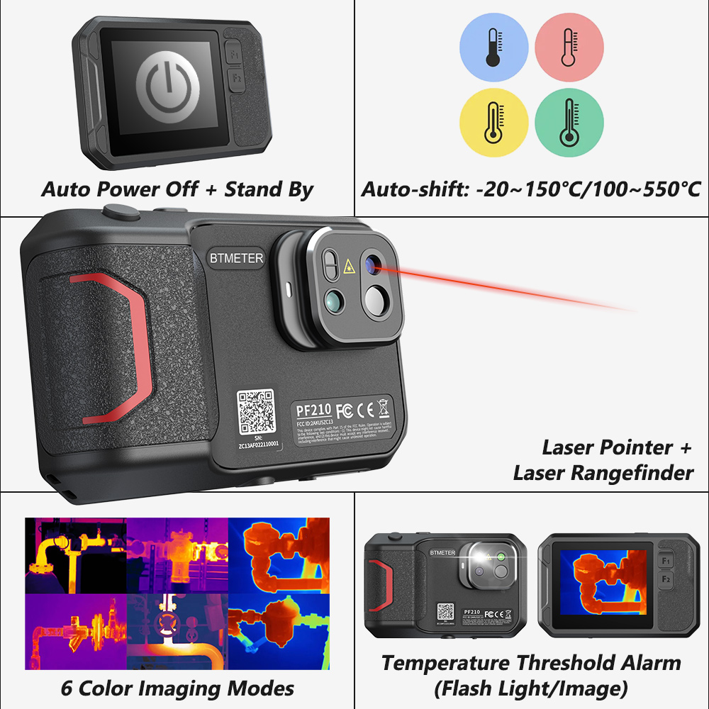 Industrial Infrared Laser - Caméra thermique 256x192, imageur infrarouge portable