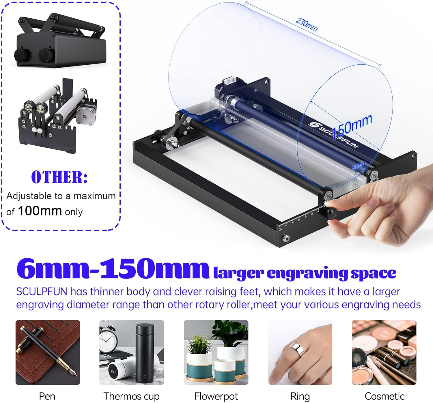 SCULPFUN Laser rouleau rotatif - Rotary Axis Laser Engraver avis et prix